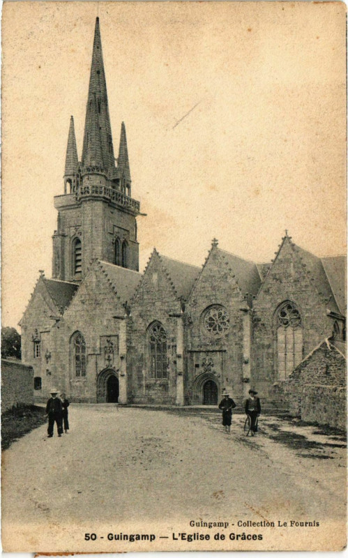 Carte postale ancienne Guingamp - L'Eglise de Graces à Guingamp
