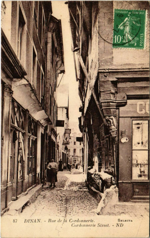 Carte postale ancienne Dinan - Rue de la Cordonnerie à Dinan