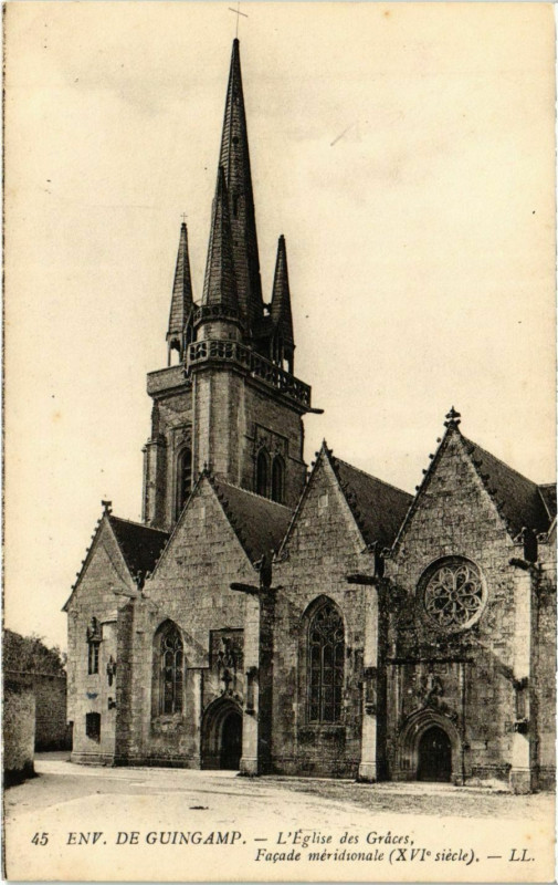 Carte postale ancienne Guingamp - L'Eglise des Graces à Guingamp
