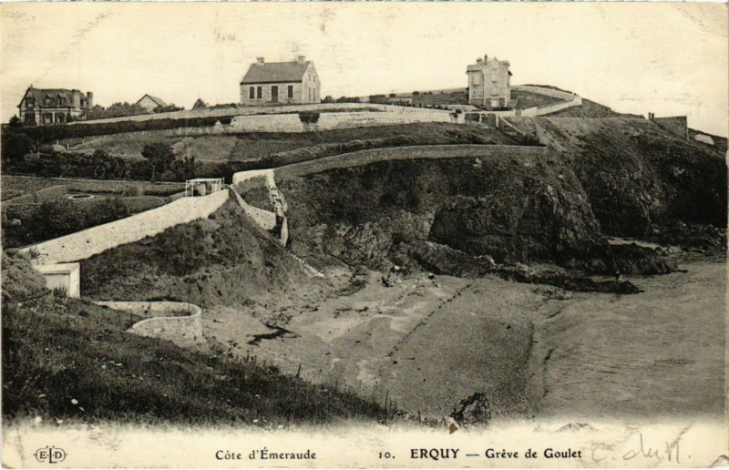 Carte postale ancienne Erquy - Greve de Goulet à Erquy
