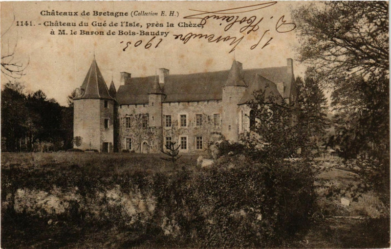 Carte postale ancienne Bretagne Chatea du Gué de l'Isle