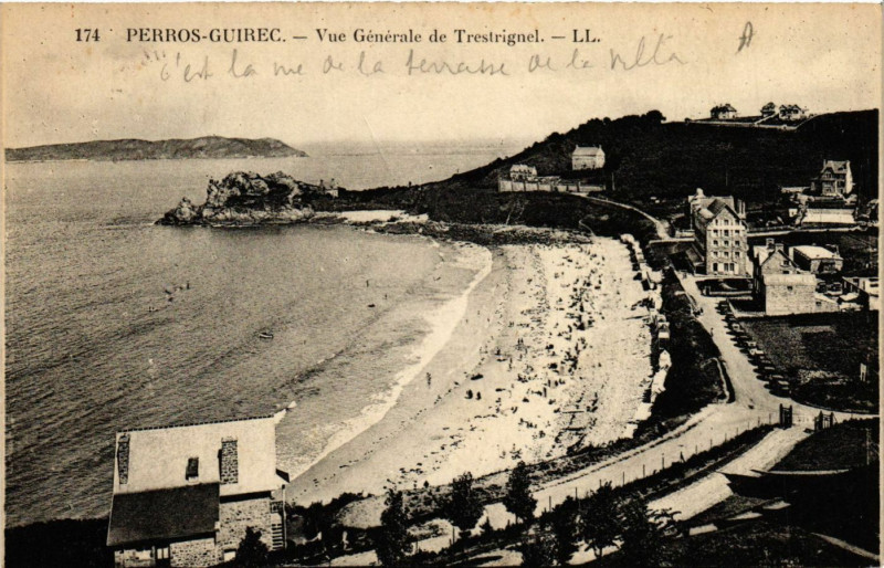 Carte postale ancienne Perros-Guirec - Vue générale de Trestrignel à Perros-Guirec