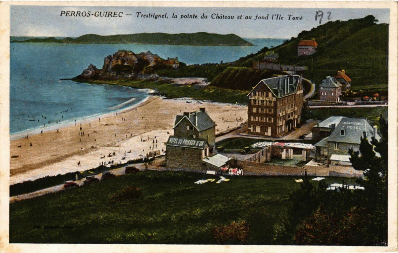 Carte postale ancienne Perros-Guirec - Trestrignel - La Pointe de Chateau à Perros-Guirec