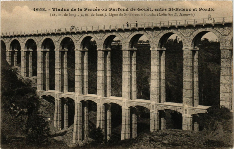 Carte postale ancienne Viaduc de la Percée ou Parfond de Gouët à Pordic