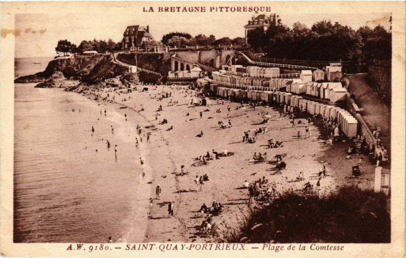 Carte postale ancienne Saint-Quay-Portrieux - Plage de la Comtesse à Saint-Quay-Portrieux