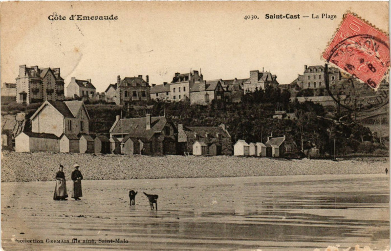 Carte postale ancienne Saint-Cast - La Plage