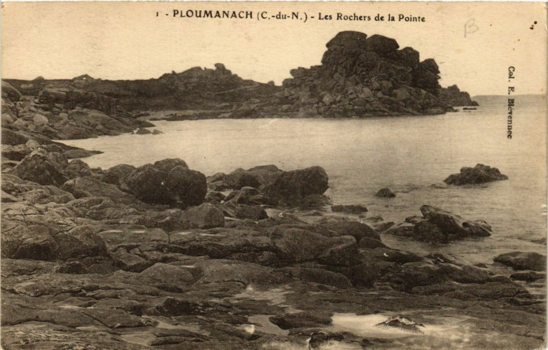 Carte postale ancienne Ploumanac'H - Les Rochers de la Pointe