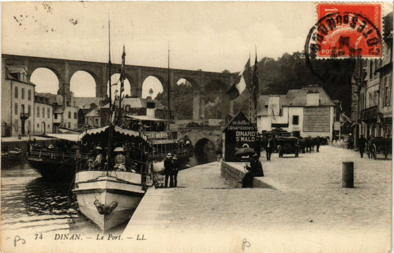 Carte postale ancienne Dinan - Le Port à Dinan