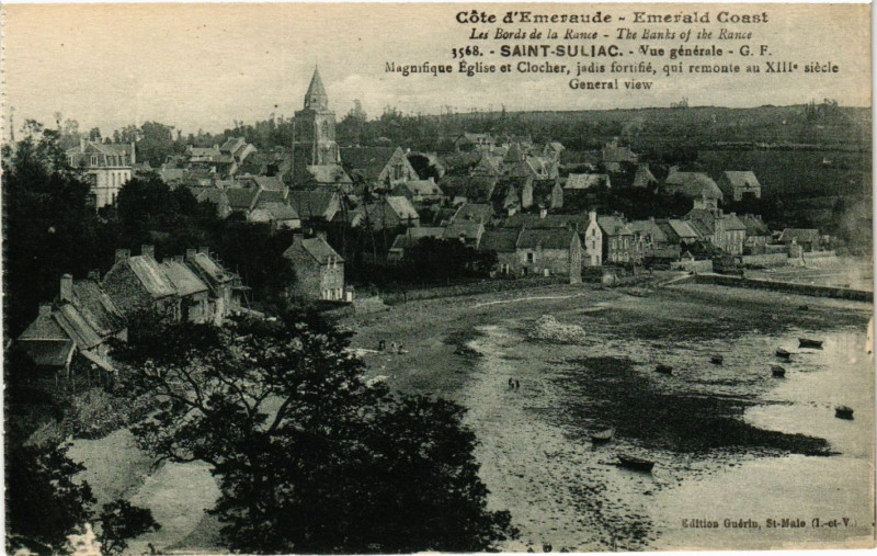Carte postale ancienne Saint-Suliac - Vue générale