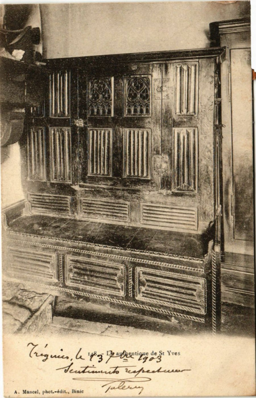Carte postale ancienne Lit authentique de Saint-Yves
