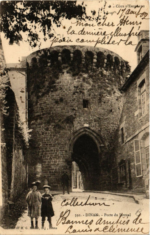 Carte postale ancienne Porte du Jerzual à Dinan