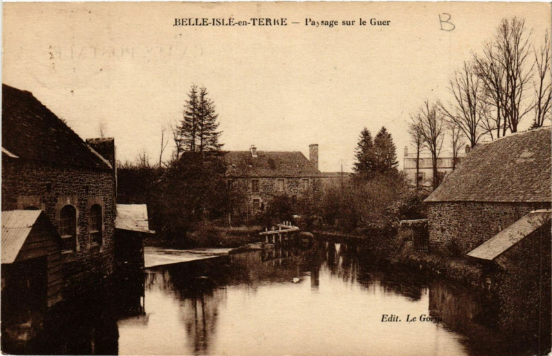 Carte postale ancienne Belle-Isle-en-Terre - Paysage sur le Guer à Belle-Isle-en-Terre