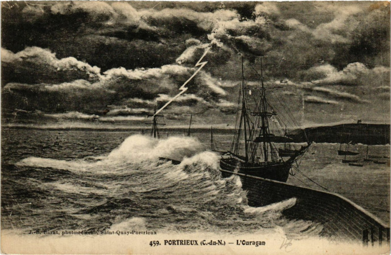 Carte postale ancienne Portrieux - L'Ouragan