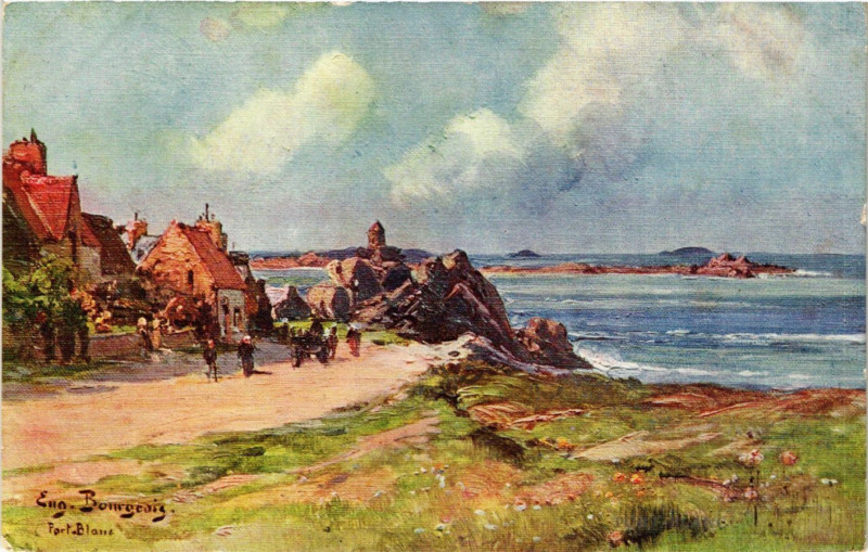 Carte postale ancienne Port Blanc - Scene