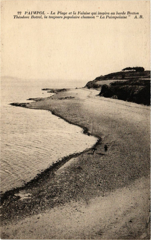 Carte postale ancienne Paimpol - La Plage à Paimpol