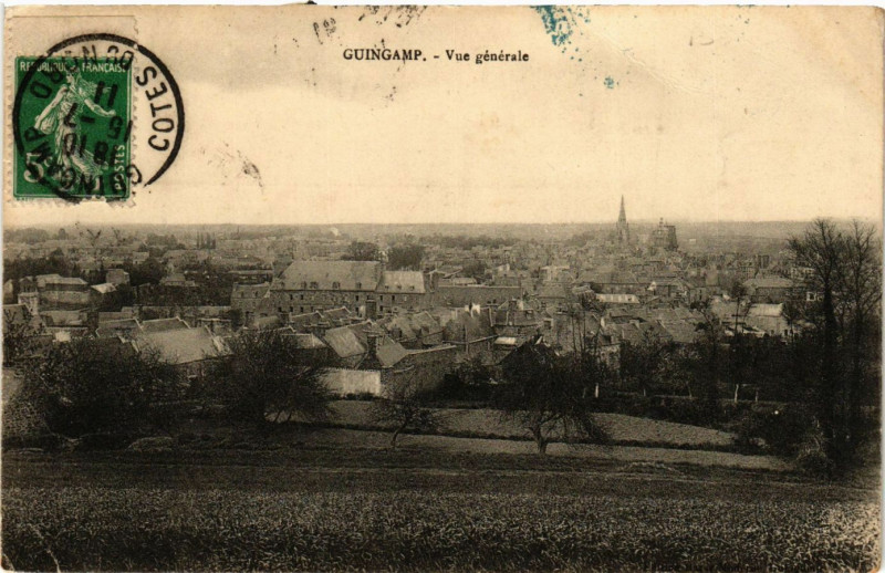Carte postale ancienne Guingamp - Vue générale à Guingamp