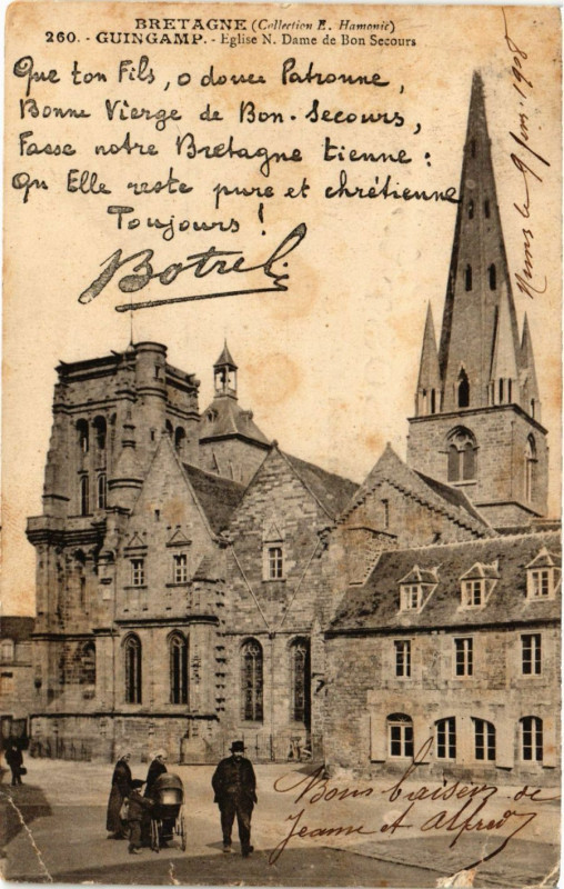 Carte postale ancienne Guingamp - Eglise N. Dame de Bon Secours à Guingamp