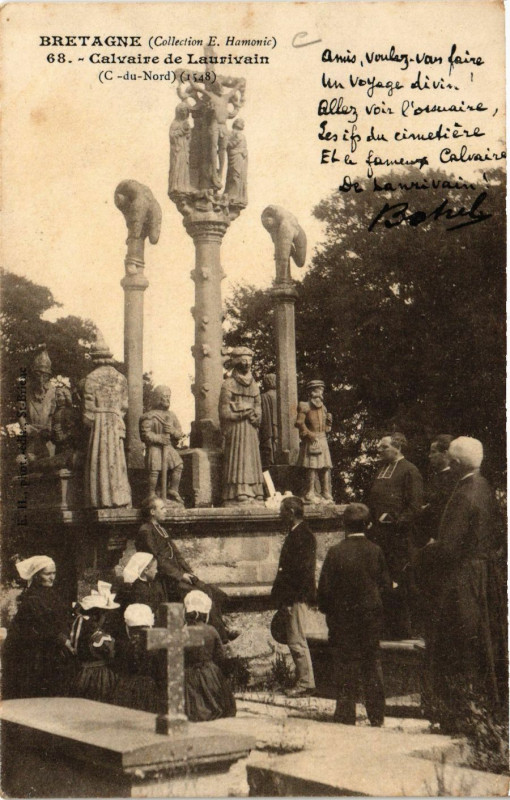 Carte postale ancienne Bretagne - Calvaire de Laurivain