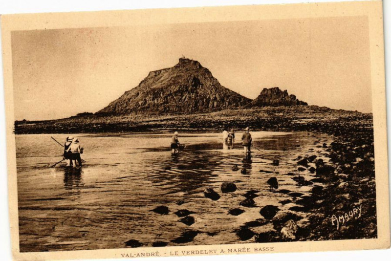 Carte postale ancienne Val-Andre - Le Verdelet a Marée Basse