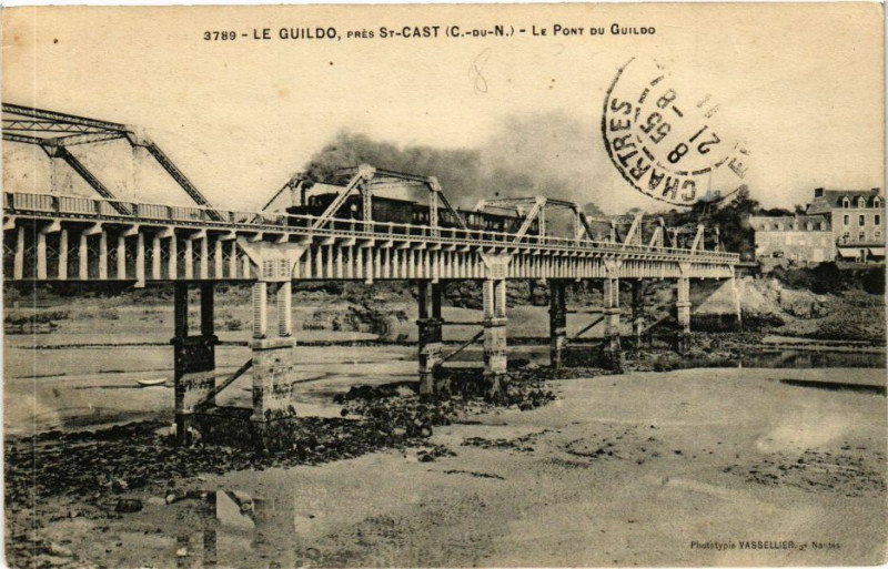 Carte postale ancienne Le Guildo prés Saint-Cast - Le Pont du Guildo