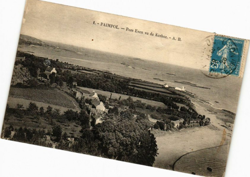 Carte postale ancienne Paimpol - Pors Even vu de Kerhor à Paimpol