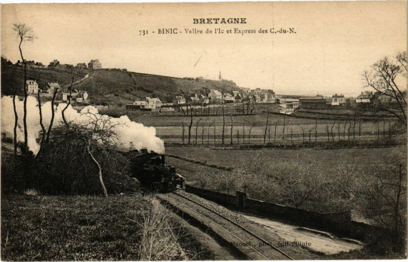 Carte postale ancienne Bretagne - Binic - Vallée de l'Ie et Express des C.-du-N.