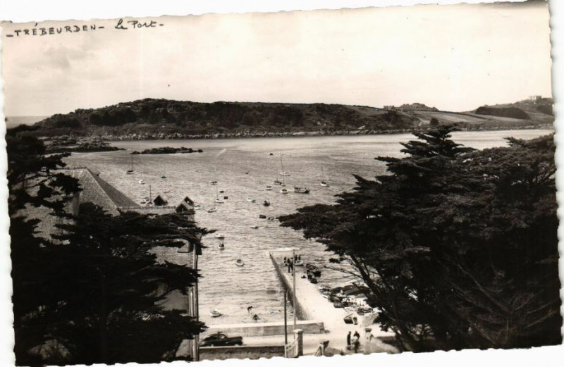 Carte postale ancienne Trebeurden - Le Port et l'Ile Milliau vus de l'Ermitage à Trébeurden