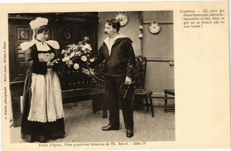 Carte postale ancienne Fleur d'Ajonc Piéce populaire bretonne de Th. Botrel-Corentin