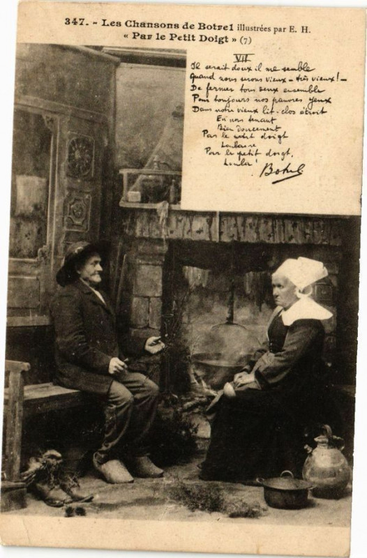 Carte postale ancienne Les Chansons de Botrel - Par le Petit Doigt