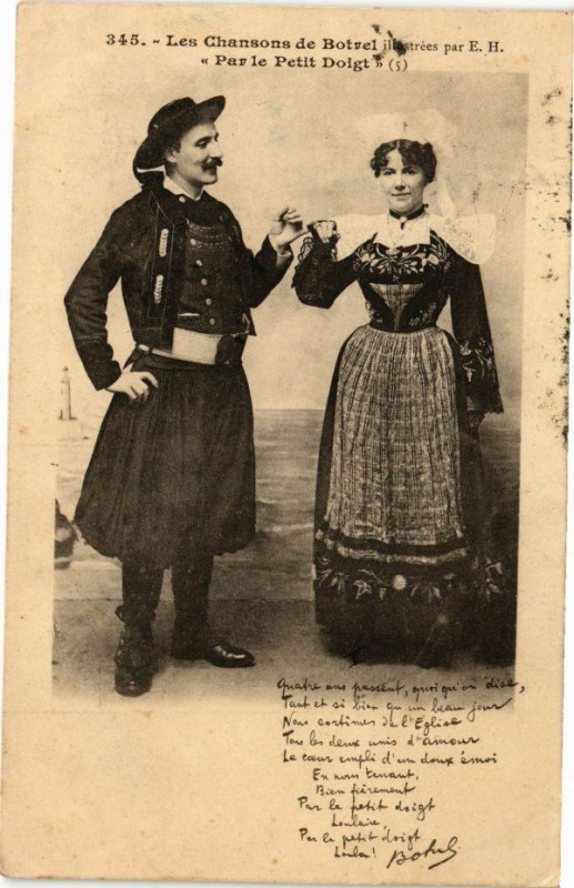 Carte postale ancienne Les Chansons de Botrel - Par le Petit Doigt