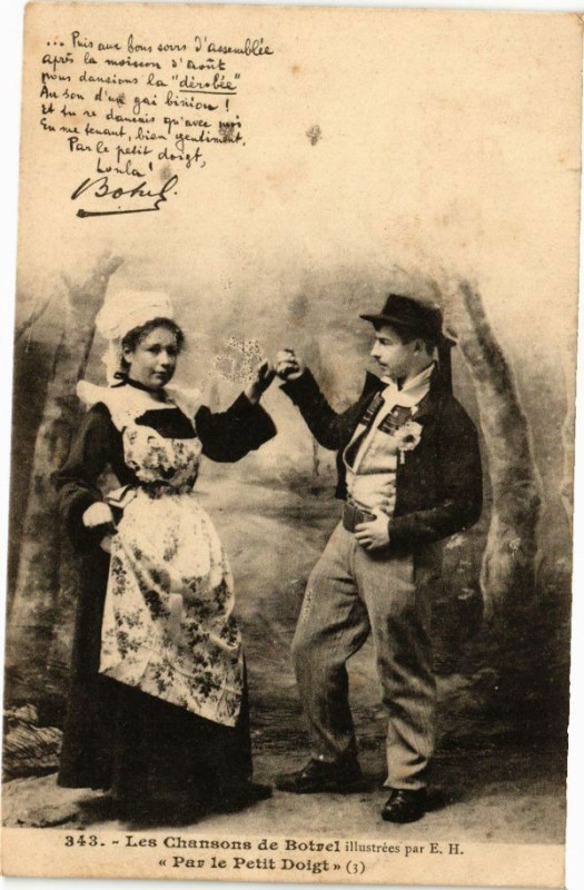 Carte postale ancienne Les Chansons de Botrel - Par le Petit Doigt