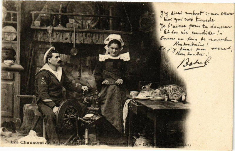 Carte postale ancienne Les Chansons de Botrel iluustrée - Le fille des