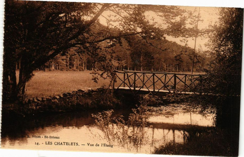 Carte postale ancienne Les Chatelets - Vue du l'Etang