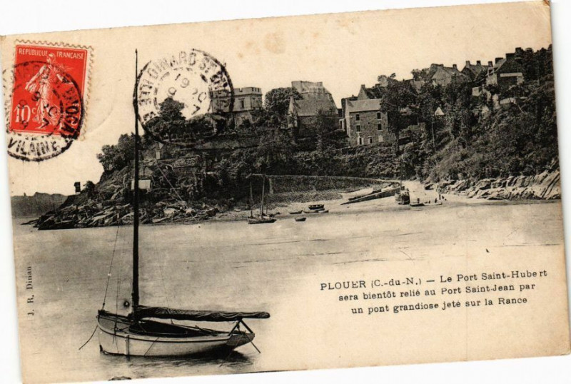 Carte postale ancienne Plouer - Le Port Saint-Hubert sera bientot relié au Port