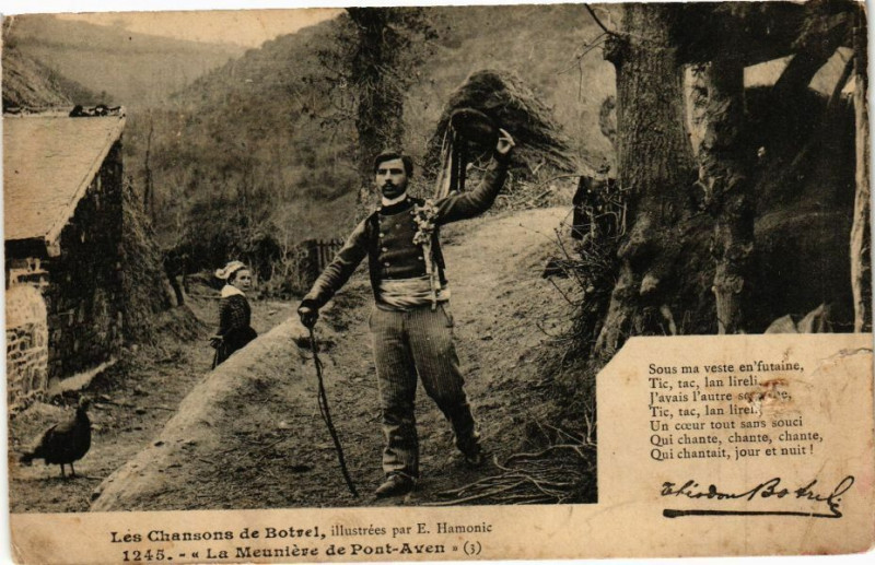 Carte postale ancienne Les Chansons de Botrel - La Meuniere de Pot-Aven