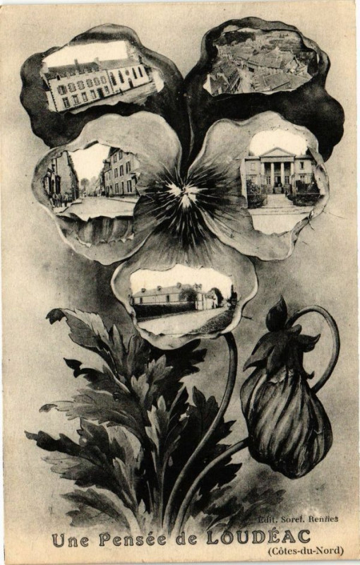 Carte postale ancienne Une Pensée de Loudéac (Cotés - du-Nord) à Loudéac