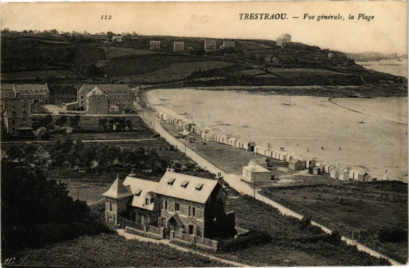 Carte postale ancienne Trestraou-Vue générale de la Plage
