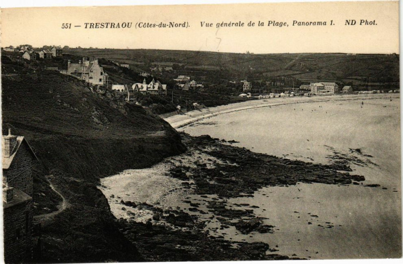 Carte postale ancienne Trestraou-Vue générale de la Plage