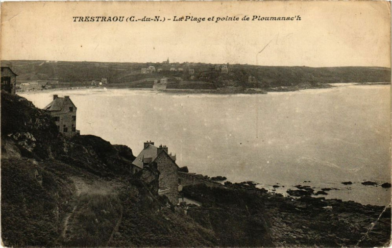 Carte postale ancienne Trestraou-La Plage et pointe de Ploumanach