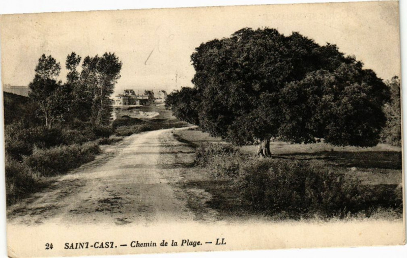 Carte postale ancienne Saint-Cast-Chemin de la Plage