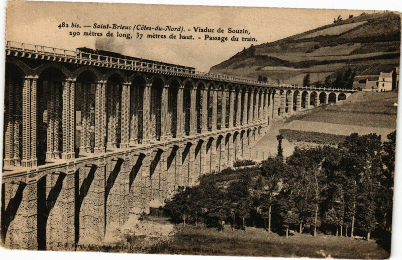 Carte postale ancienne Saint-Brieuc-Viaduc de Souzin à Saint-Brieuc