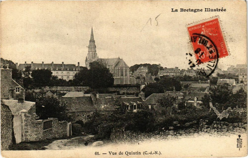 Carte postale ancienne Vue de Quintin à Quintin