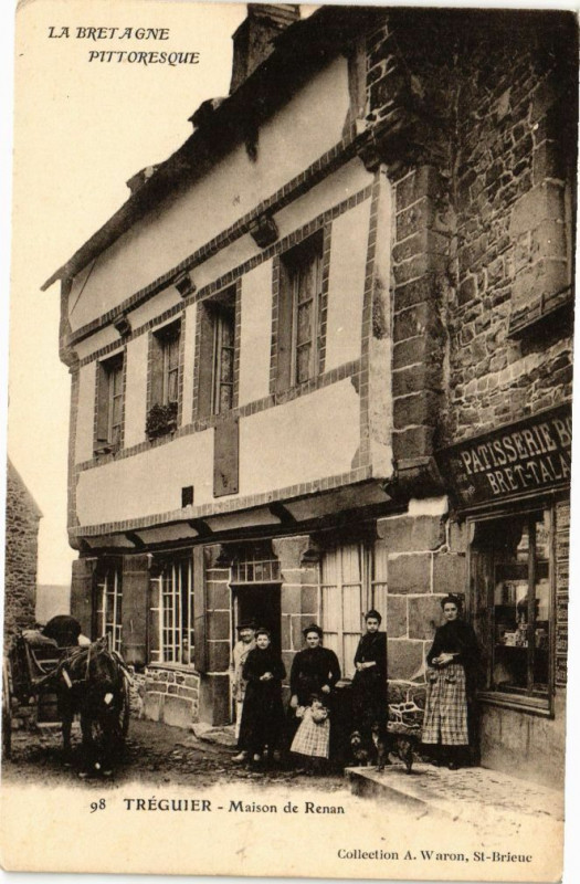 Carte postale ancienne Treguier-Maison de Renan à Tréguier