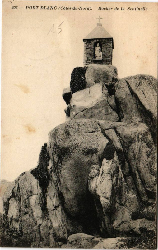 Carte postale ancienne Port Blanc-Rocher de la Sentinelle