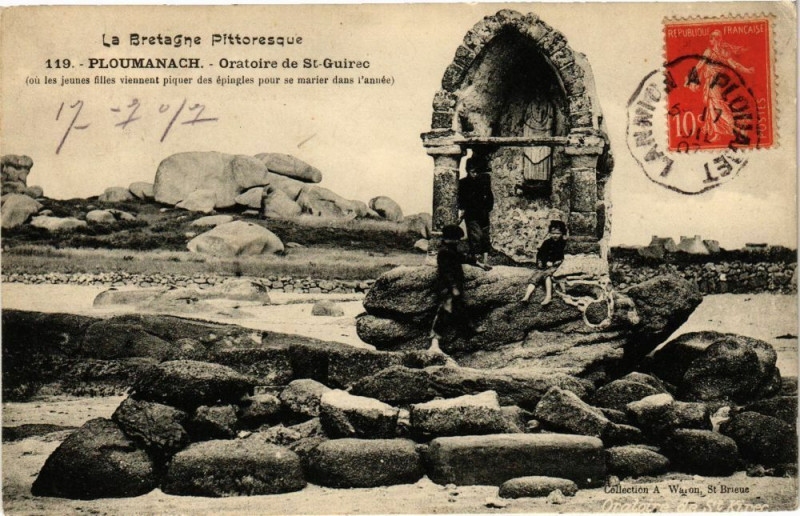 Carte postale ancienne Ploumanach-Oratoire de Saint-Guirec