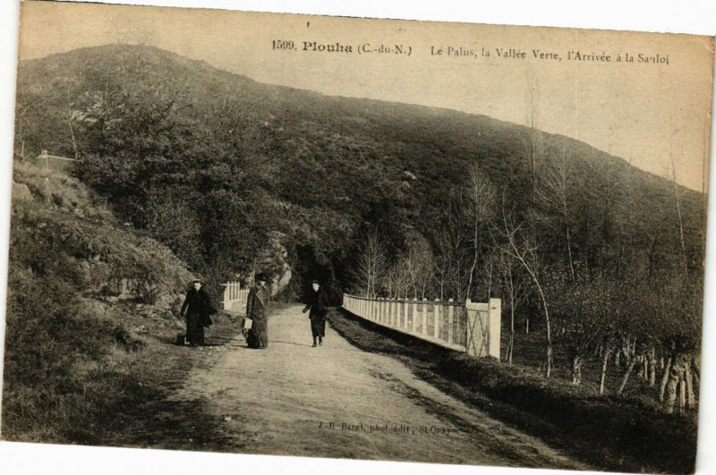 Carte postale ancienne Plouha-Le Palus la Vallée Verte l'Arrivée a la Sauloi à Plouha