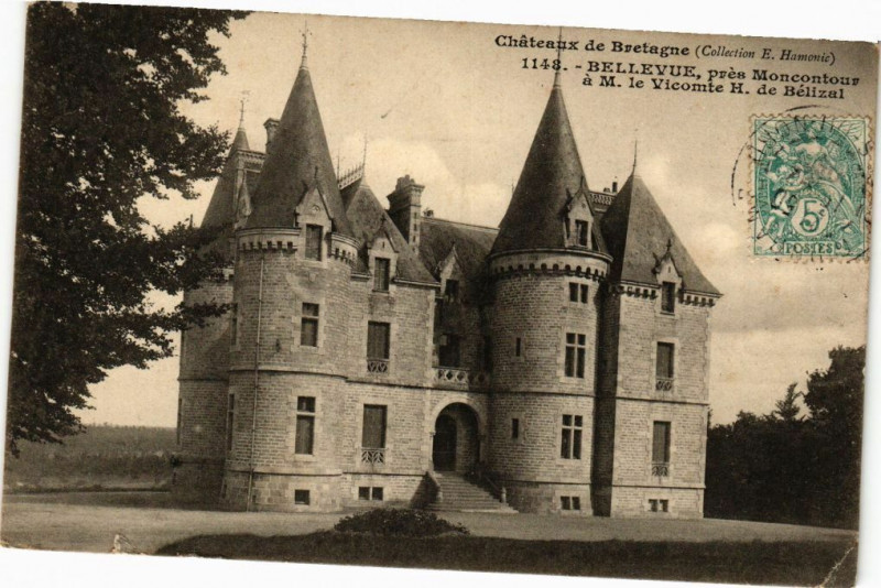 Carte postale ancienne Chateaux de Bretagne - Bellevue