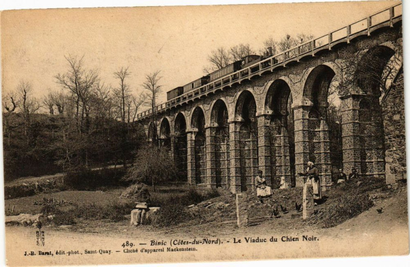 Carte postale ancienne Binic-Le Viaduc du Chien Noir