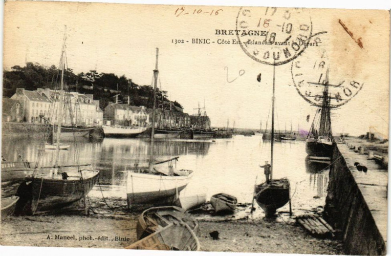 Carte postale ancienne Binic-Islandais avant le Depart