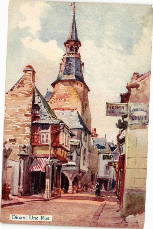 Carte postale ancienne Dinan - Une Rue à Dinan